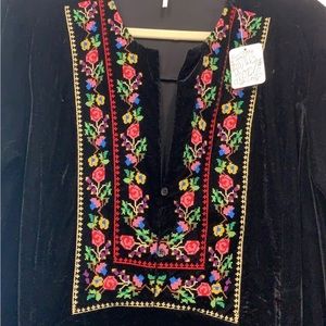 Embroidered Free People Velvet Dress